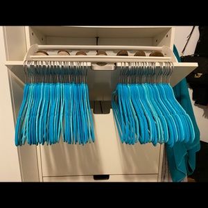 Set of 65 Blue Velvet Hangers